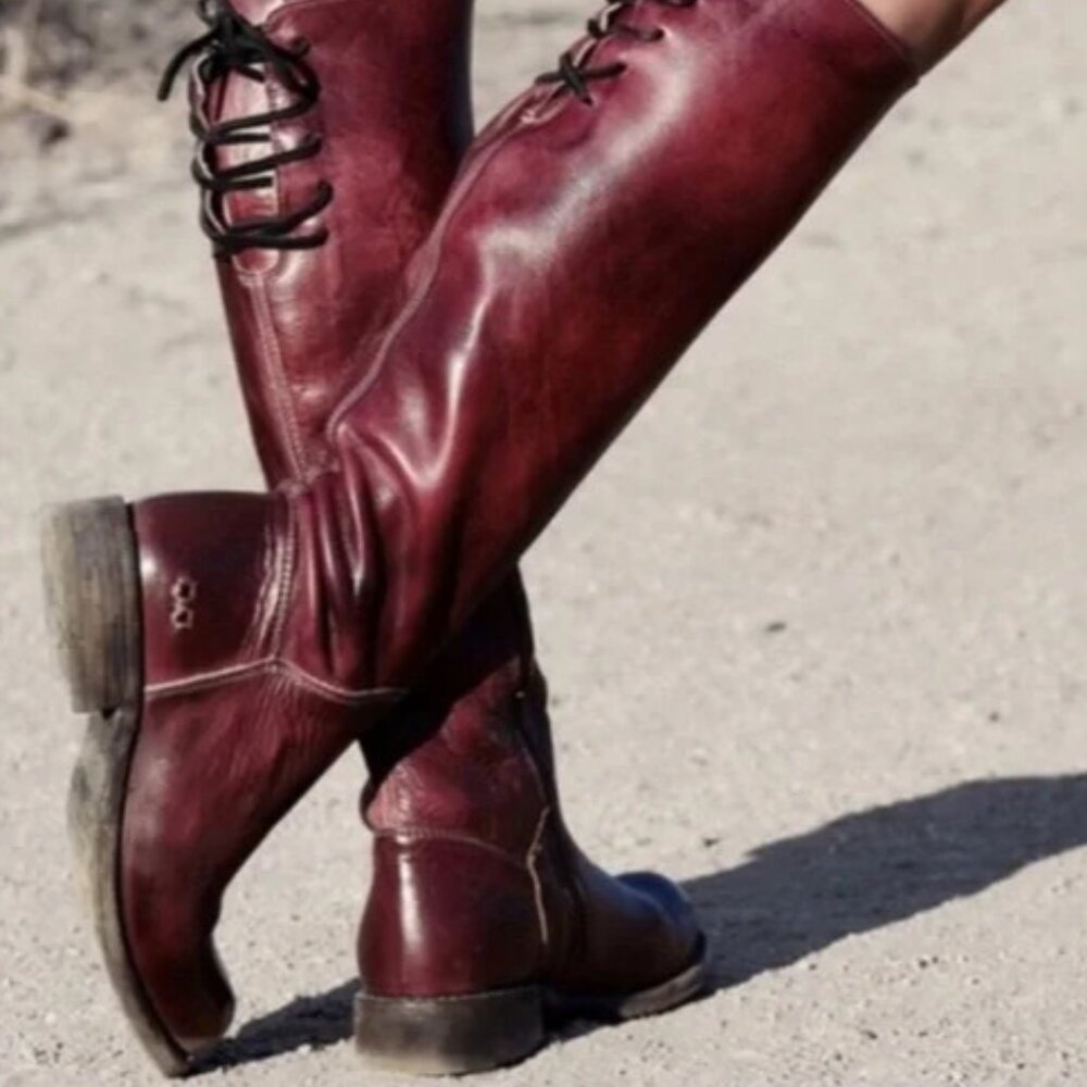 Bed Stu Manchester Dark Scarlett Rustic Cobbler Leather Size 8.5